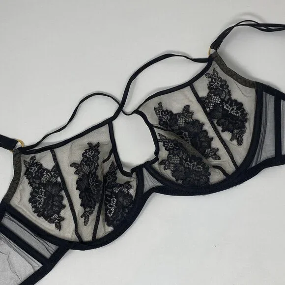 Agent Provocateur Demelza Black Bra 34E NWT